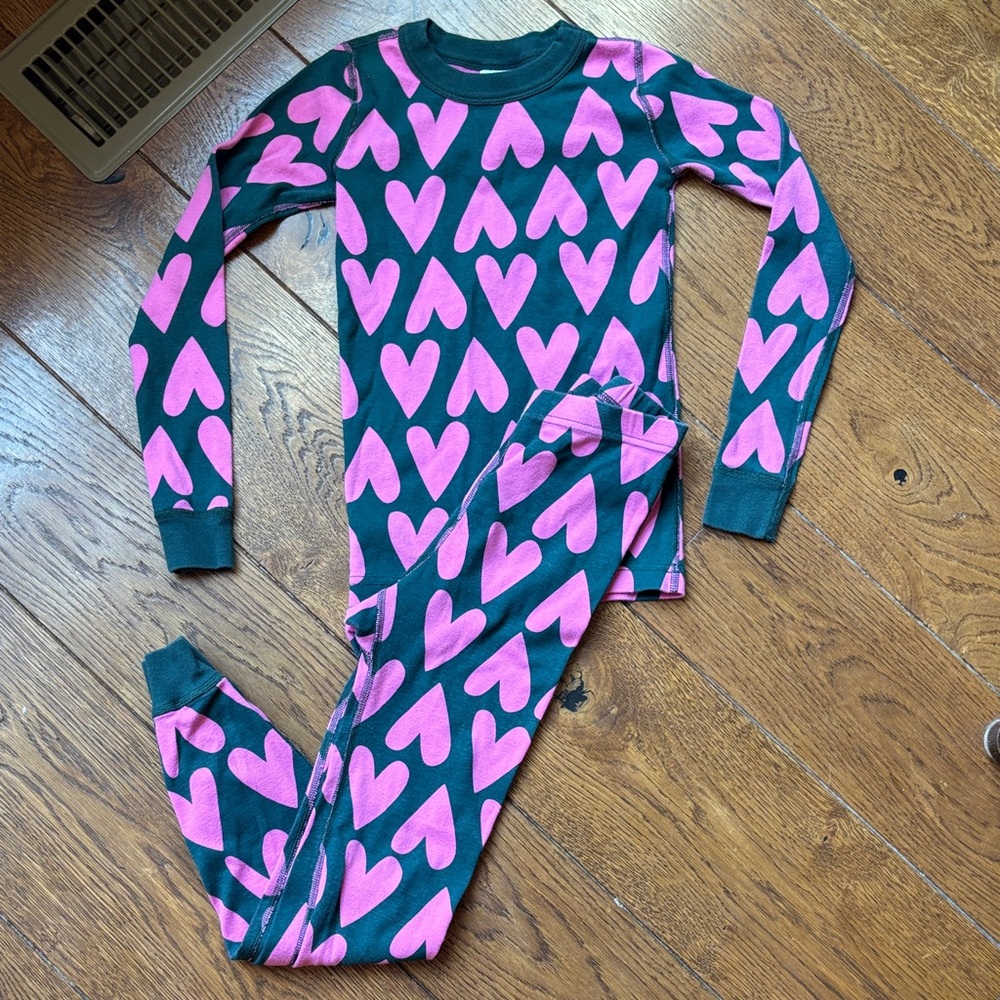 Hanna Andersson Pink Heart Kids Pajama Set
